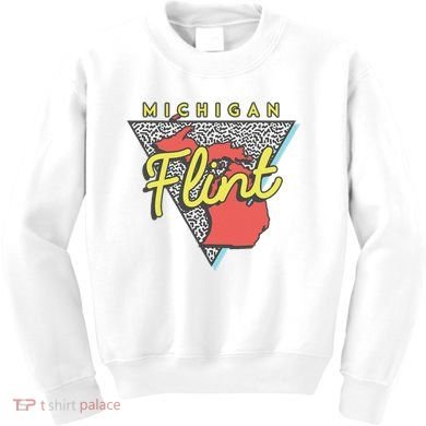 Flint Michigan T Vintage Mi Triangle Kids Sweatshirt