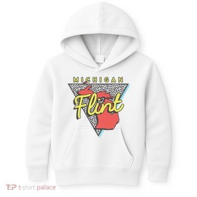 Flint Michigan T Vintage Mi Triangle Kids Hoodie