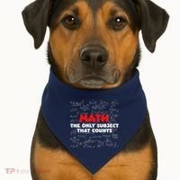 Funny Math The Only Subject That Counts USA-Made Doggie Bandana thumb 1