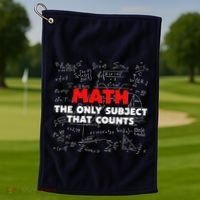 Funny Math The Only Subject That Counts Golf Towel thumb 1
