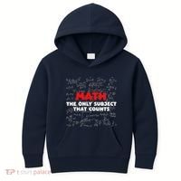 Funny Math The Only Subject That Counts Kids Hoodie thumb 0