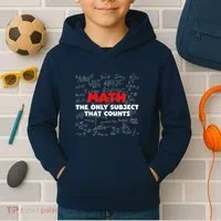 Funny Math The Only Subject That Counts Kids Hoodie thumb 2