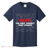 Funny Math The Only Subject That Counts Kids T-Shirt thumb 0