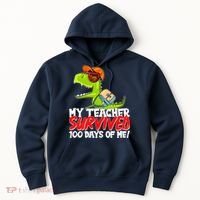 Funny My Teacher Survived 100 Days Of Me Trex Dinosaur Hoodie thumb 0