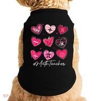 Funny Math Teacher Valentine's Day Pi Math Lover Outfits Doggie Tank thumb 0