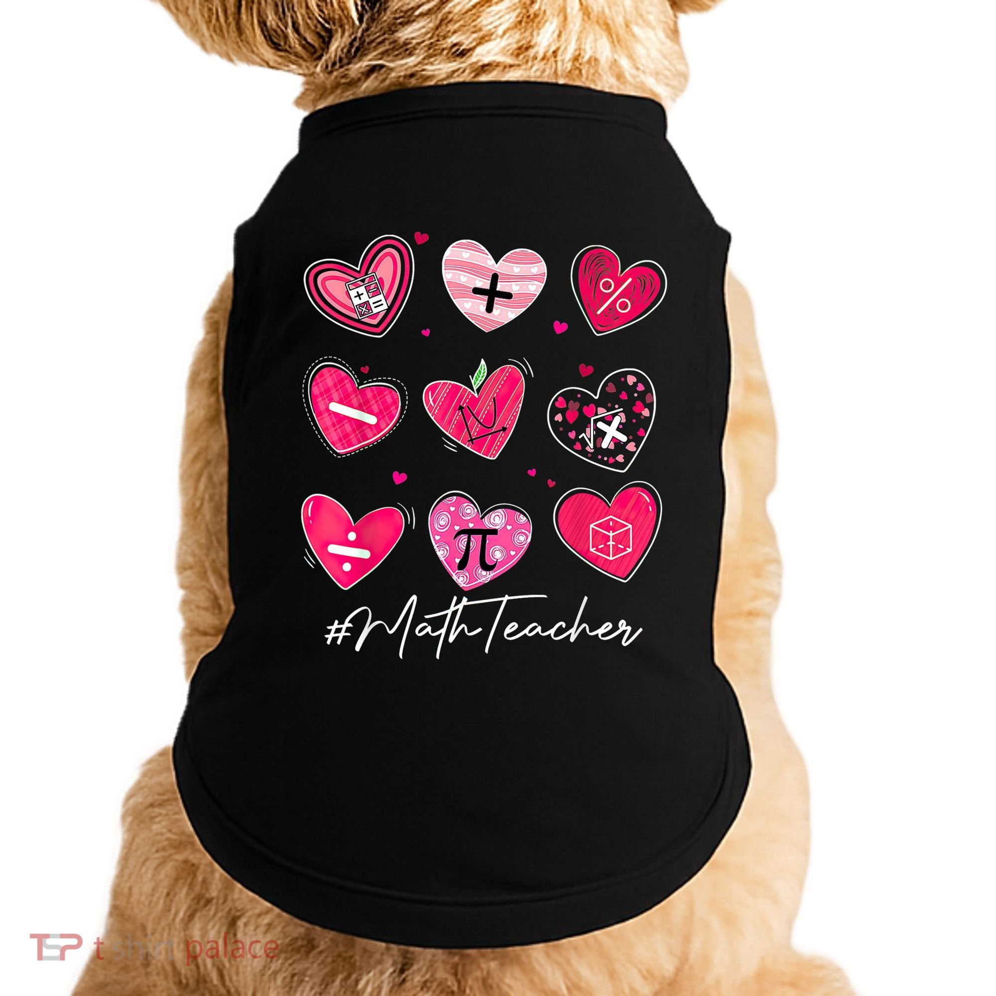 Funny Math Teacher Valentine's Day Pi Math Lover Outfits Doggie Tank