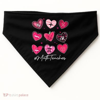 Funny Math Teacher Valentine's Day Pi Math Lover Outfits USA-Made Doggie Bandana