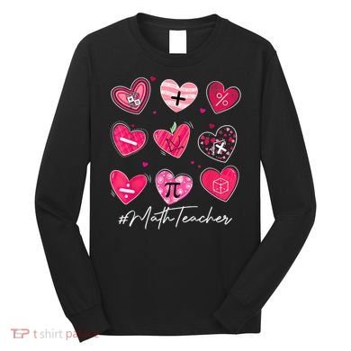 Funny Math Teacher Valentine's Day Pi Math Lover Outfits Long Sleeve Shirt