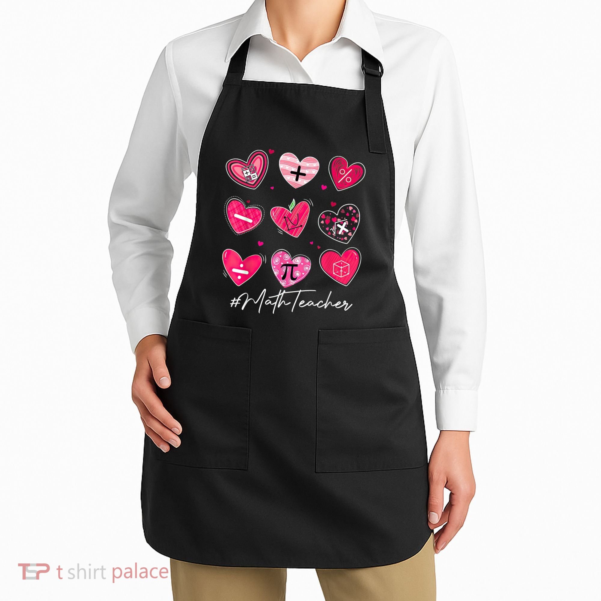 Funny Math Teacher Valentine's Day Pi Math Lover Outfits Apron