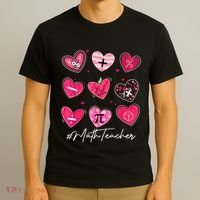 Funny Math Teacher Valentine's Day Pi Math Lover Outfits T-Shirt thumb 3