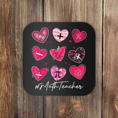 Funny Math Teacher Valentine's Day Pi Math Lover Outfits Coaster