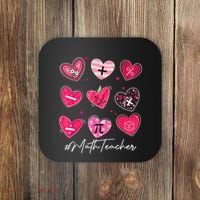 Funny Math Teacher Valentine's Day Pi Math Lover Outfits Coaster thumb 0