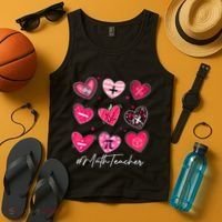 Funny Math Teacher Valentine's Day Pi Math Lover Outfits Tank Top thumb 4