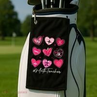 Funny Math Teacher Valentine's Day Pi Math Lover Outfits Golf Towel thumb 2
