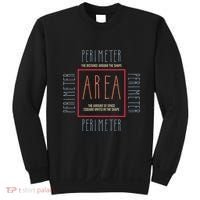 Funny Math Teacher Area Perimeter Cool Math Math Teacher Sweatshirt thumb 0