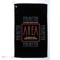 Funny Math Teacher Area Perimeter Cool Math Math Teacher Golf Towel thumb 0