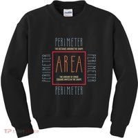 Funny Math Teacher Area Perimeter Cool Math Math Teacher Kids Sweatshirt thumb 0