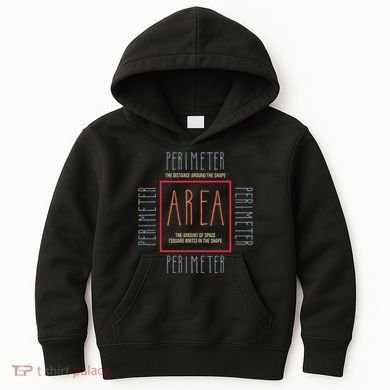 Funny Math Teacher Area Perimeter Cool Math Math Teacher Kids Hoodie