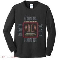 Funny Math Teacher Area Perimeter Cool Math Math Teacher Kids Long Sleeve Shirt thumb 0