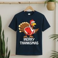 Funny Merry Thanksmas Happy Thanksgiving Merry Christmas T-Shirt thumb 2