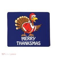 Funny Merry Thanksmas Happy Thanksgiving Merry Christmas Mousepad thumb 0