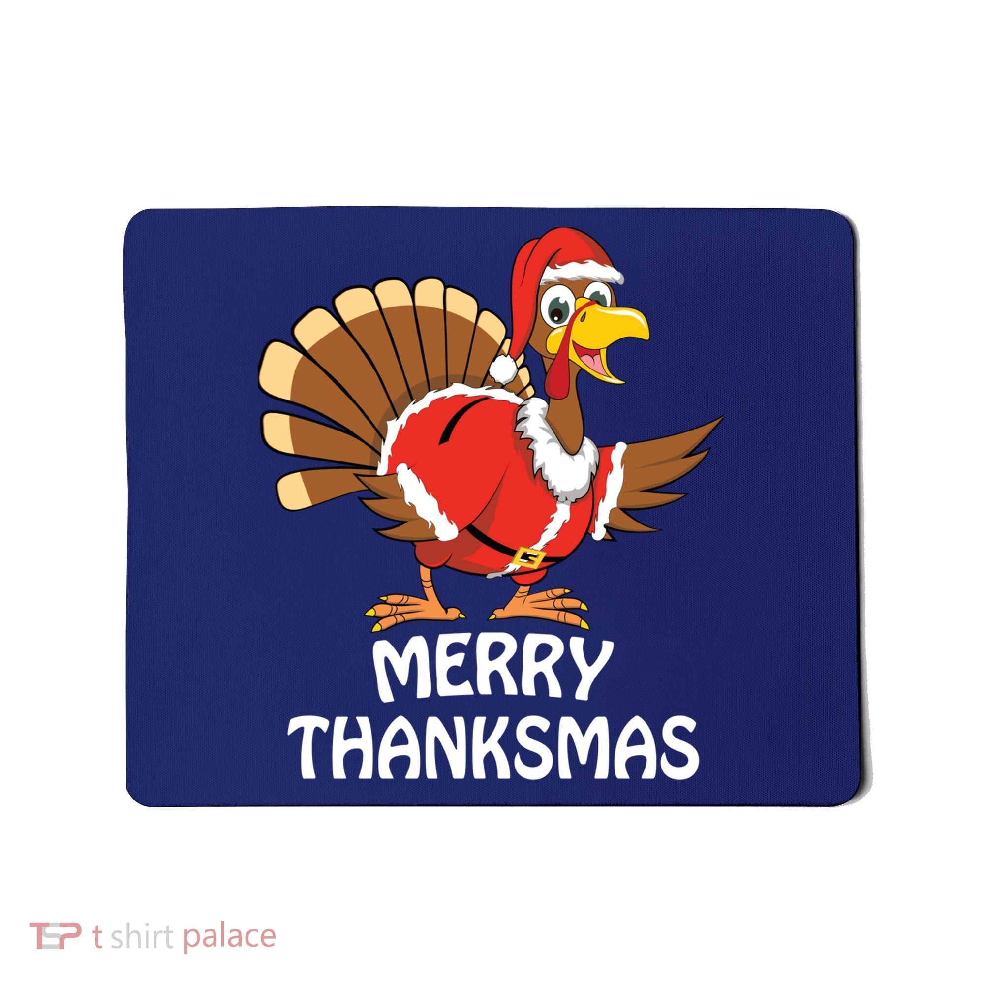 Funny Merry Thanksmas Happy Thanksgiving Merry Christmas Mousepad