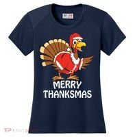 Funny Merry Thanksmas Happy Thanksgiving Merry Christmas Women's Cooling Performance Crew T-Shirt thumb 0