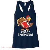 Funny Merry Thanksmas Happy Thanksgiving Merry Christmas Women's Tank Top thumb 0