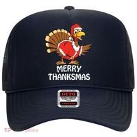 Funny Merry Thanksmas Happy Thanksgiving Merry Christmas Hat thumb 0