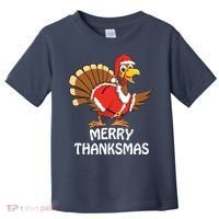Funny Merry Thanksmas Happy Thanksgiving Merry Christmas Toddler T-Shirt thumb 0