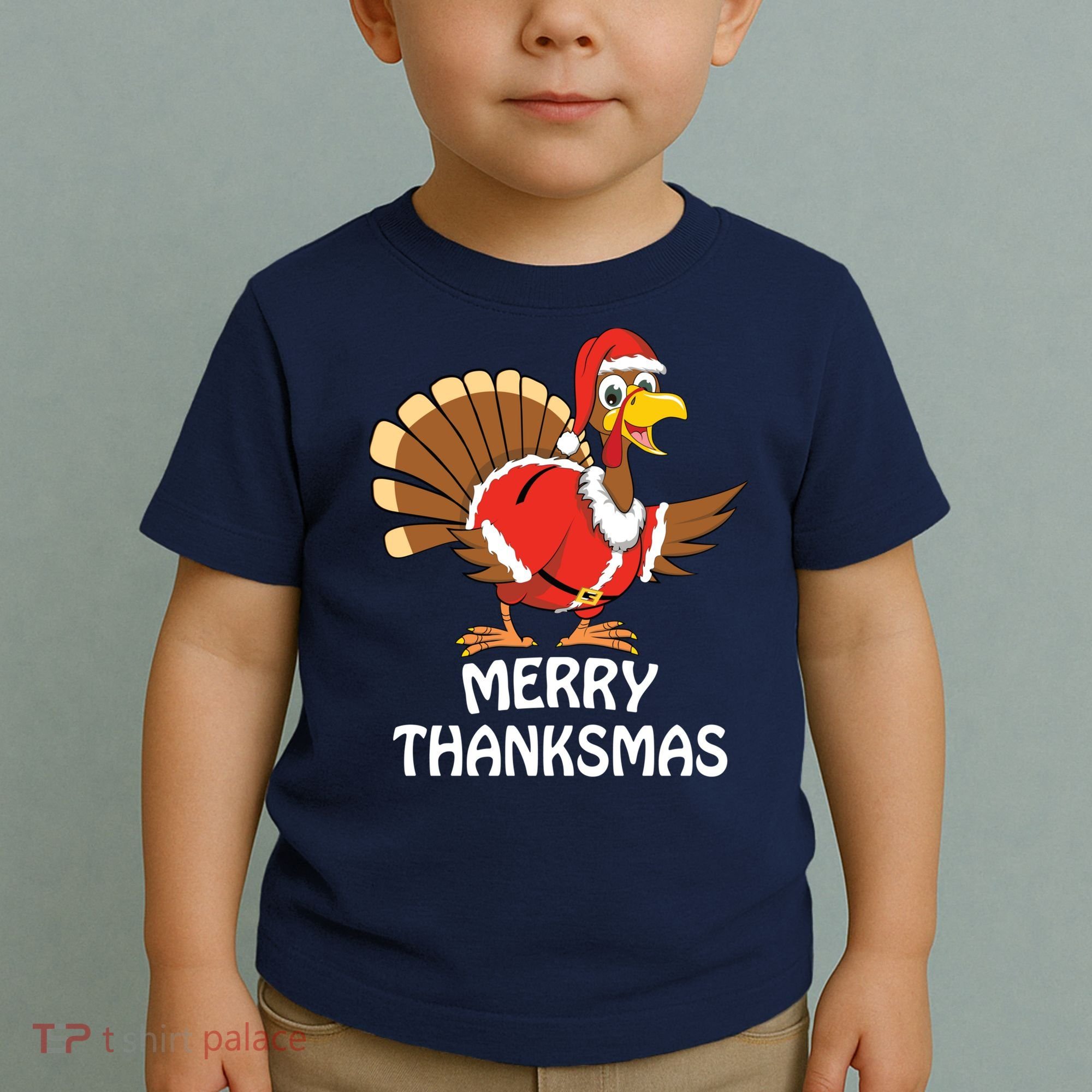 Funny Merry Thanksmas Happy Thanksgiving Merry Christmas Toddler T-Shirt