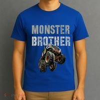 Funny Monster Truck Brother Birthday Bro Son Mom Dad Gift T-Shirt thumb 3
