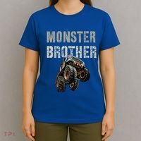 Funny Monster Truck Brother Birthday Bro Son Mom Dad Gift T-Shirt thumb 4
