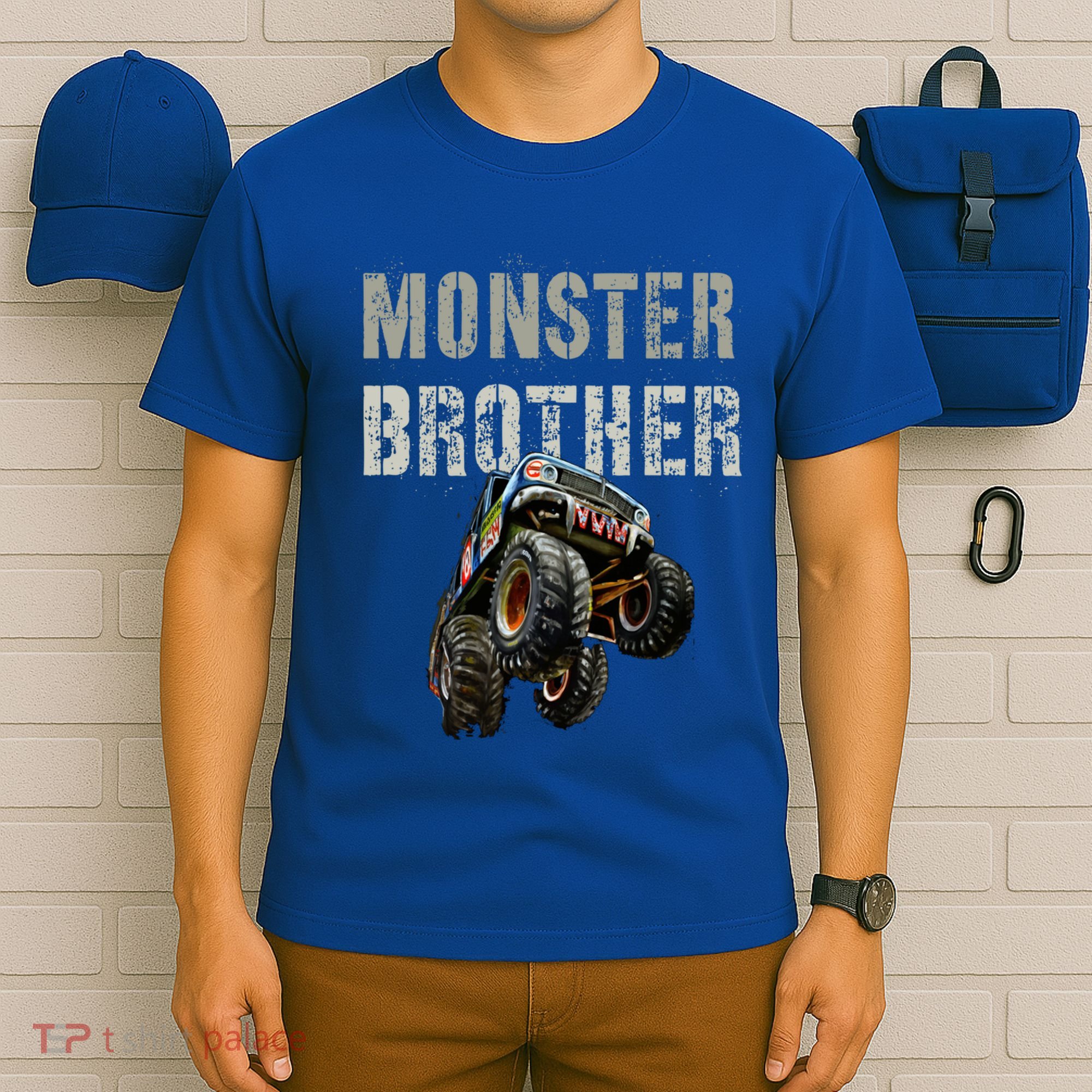 Funny Monster Truck Brother Birthday Bro Son Mom Dad Gift T-Shirt
