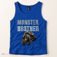 Funny Monster Truck Brother Birthday Bro Son Mom Dad Gift Tank Top thumb 2
