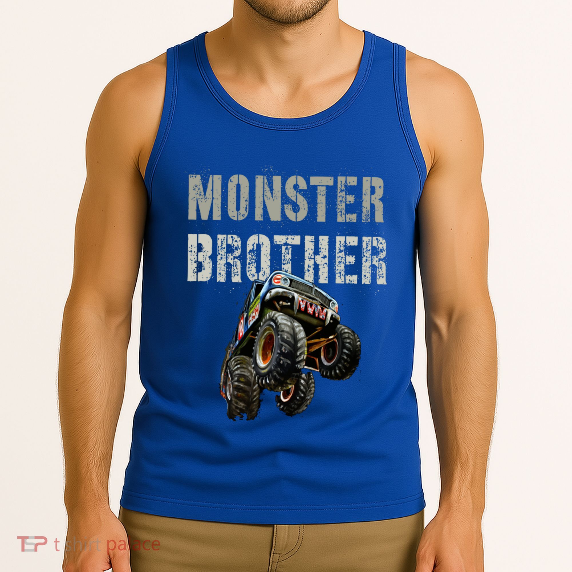 Funny Monster Truck Brother Birthday Bro Son Mom Dad Gift Tank Top