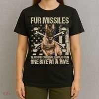 Fur Missiles Teaching Criminals Blue Line K9 Dog Unit Police T-Shirt thumb 4