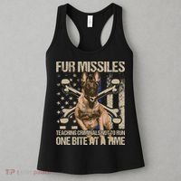 Fur Missiles Teaching Criminals Blue Line K9 Dog Unit Police Women's Tank Top thumb 3