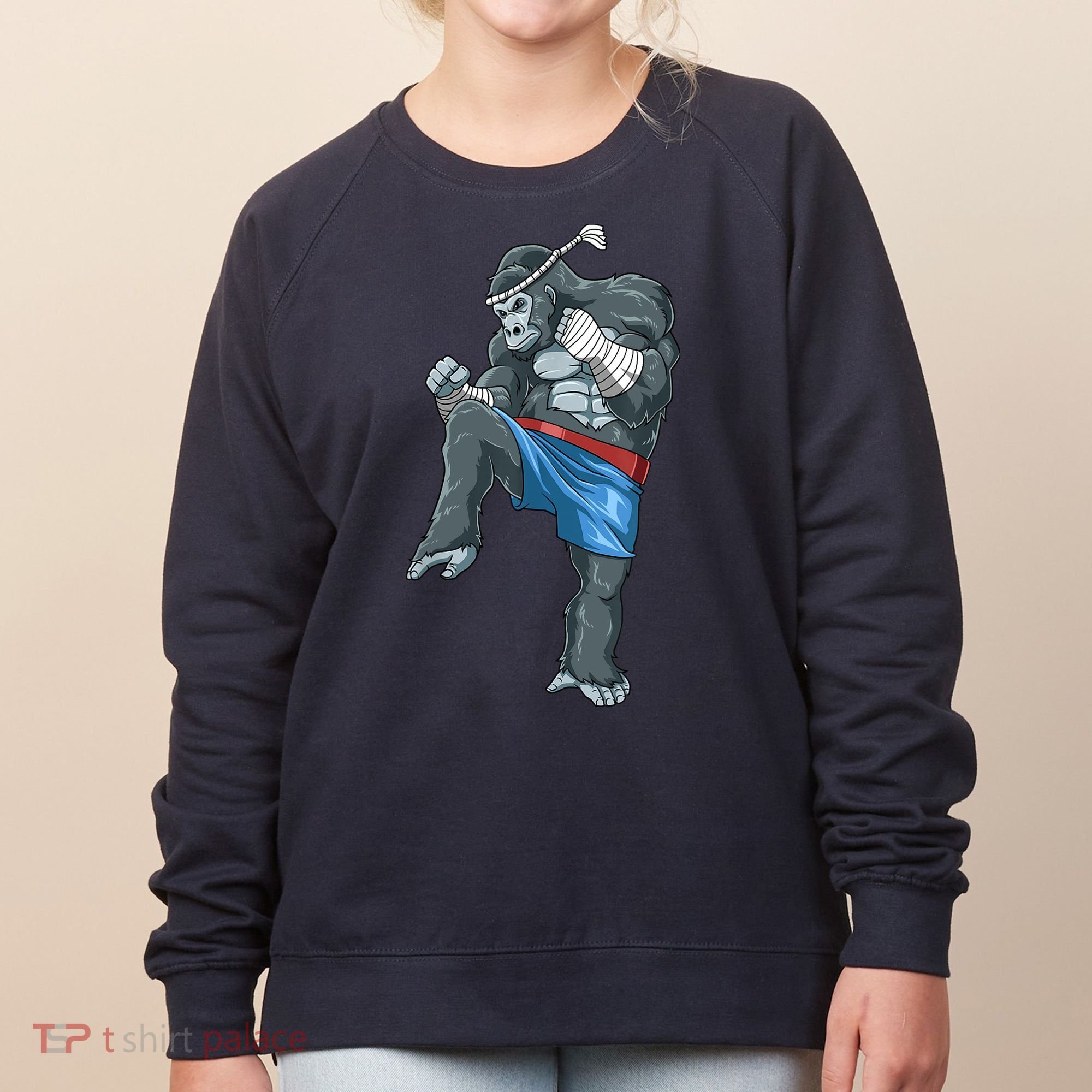 Funny Muay Thai Gorilla Thai Boxing Women's Sweatshirt