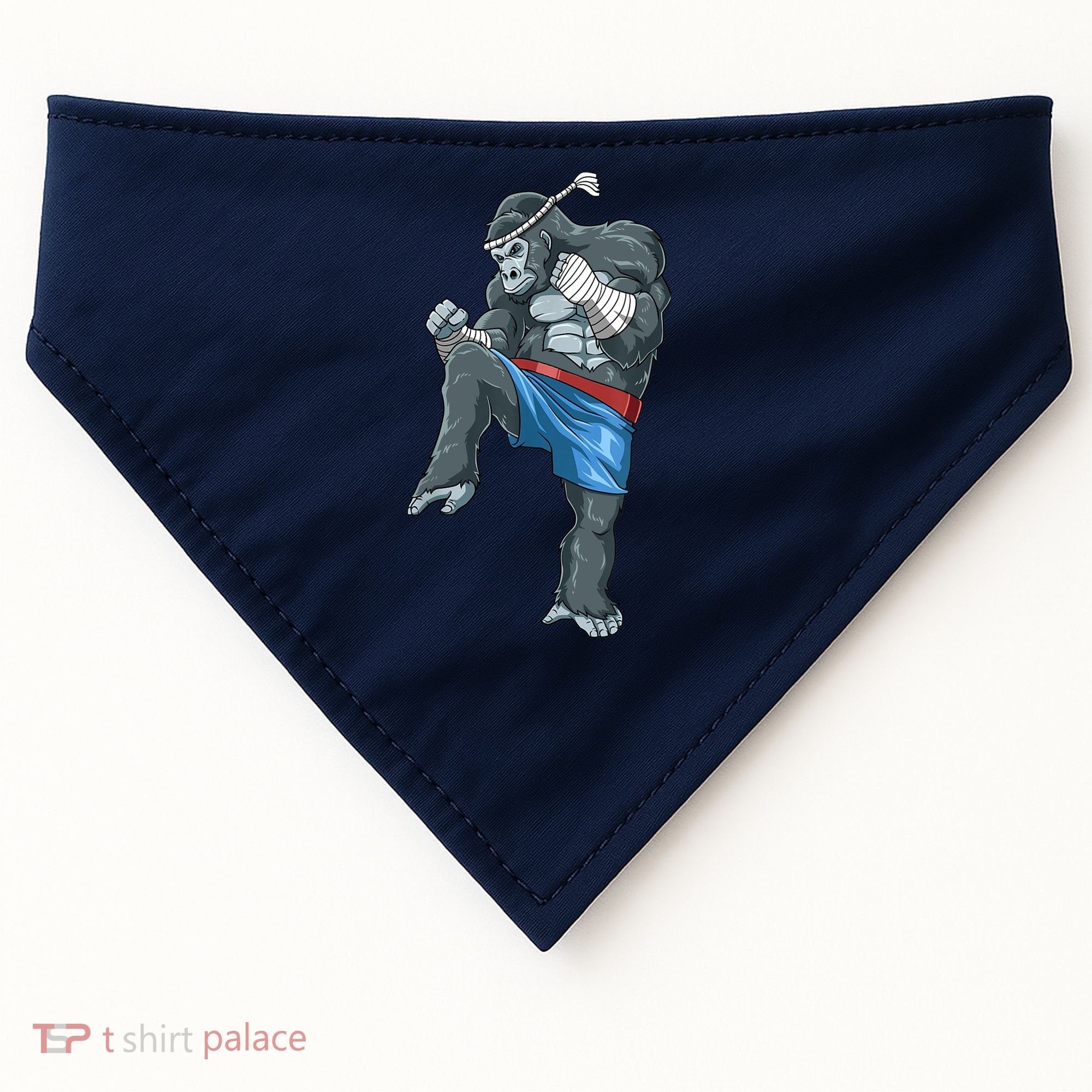 Funny Muay Thai Gorilla Thai Boxing USA-Made Doggie Bandana