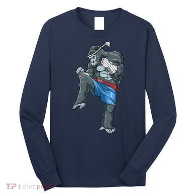 Funny Muay Thai Gorilla Thai Boxing Long Sleeve Shirt
