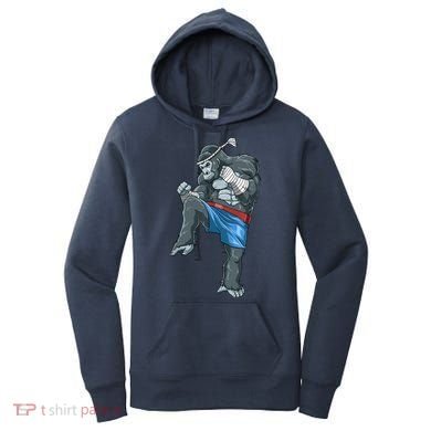 Funny Muay Thai Gorilla Thai Boxing Women's Hoodie