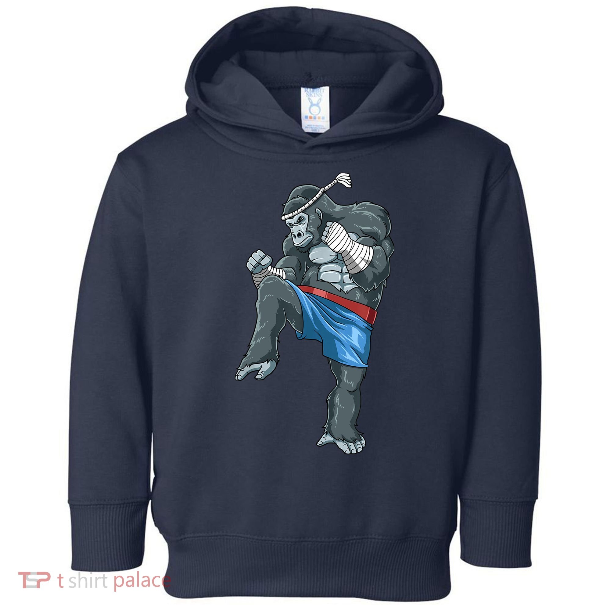 Funny Muay Thai Gorilla Thai Boxing Toddler Hoodie