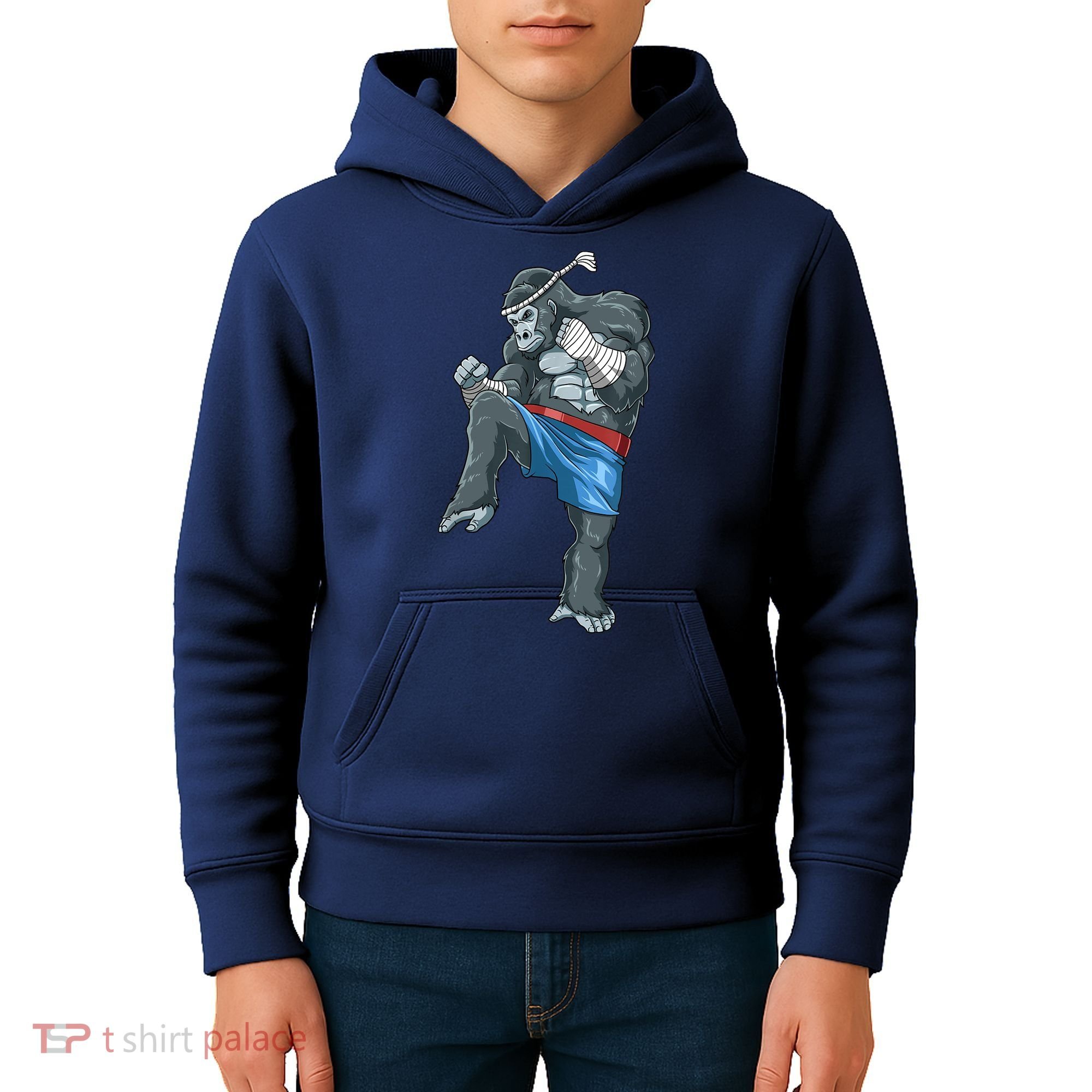 Funny Muay Thai Gorilla Thai Boxing Kids Hoodie
