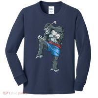 Funny Muay Thai Gorilla Thai Boxing Kids Long Sleeve Shirt thumb 0