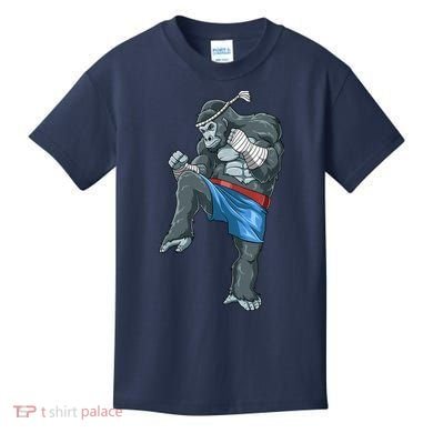 Funny Muay Thai Gorilla Thai Boxing Kids T-Shirt
