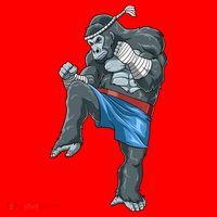 Funny Muay Thai Gorilla Thai Boxing Santa Hat thumb 1