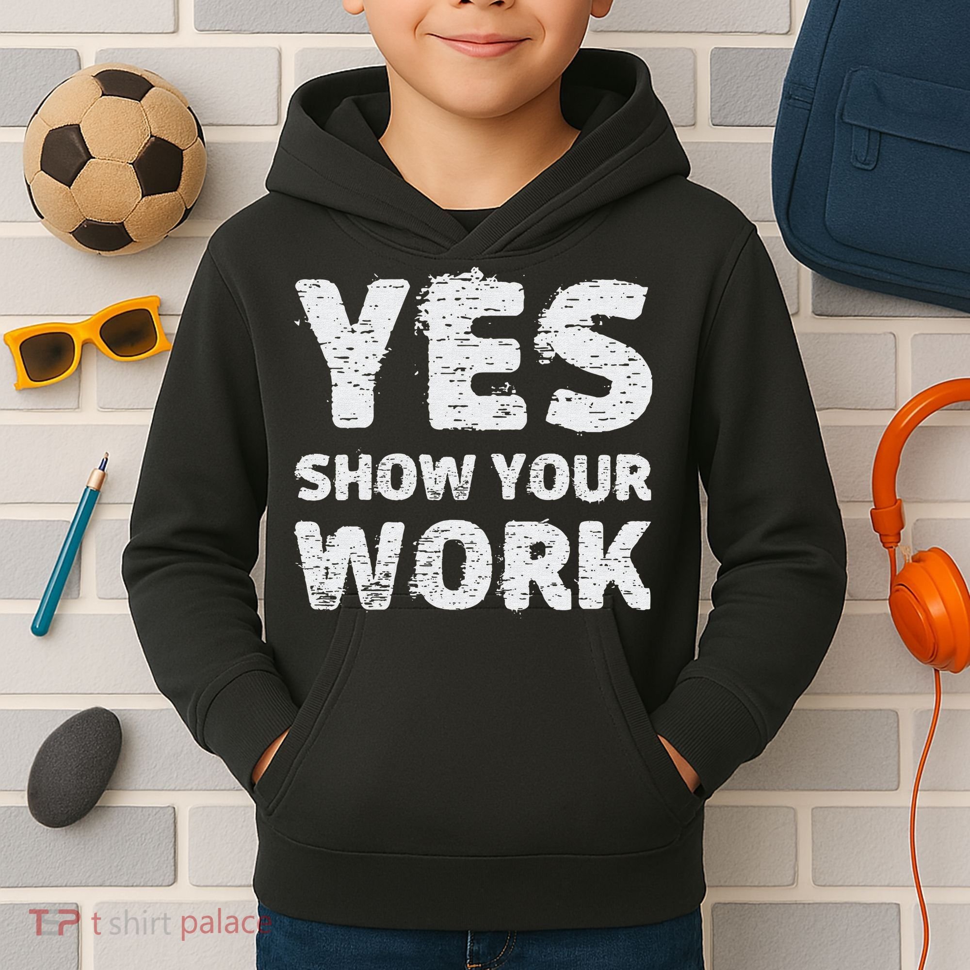 Funny Math Teacher show your work thanks Equation physics Kids Hoodie