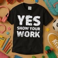 Funny Math Teacher show your work thanks Equation physics Kids T-Shirt thumb 3