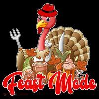 Feast Mode Turkey Thanksgiving Holiday Button thumb 1
